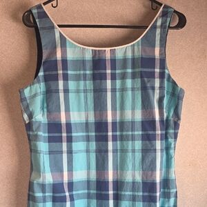 Tommy Hilfiger Blue Plaid Sleeveless Dress